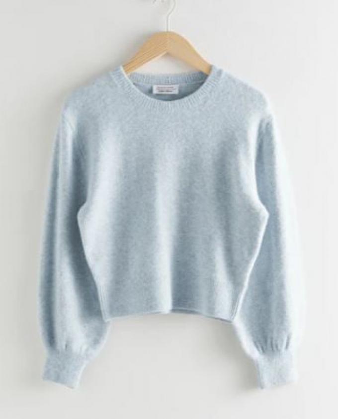 Cropped sweater in blauw