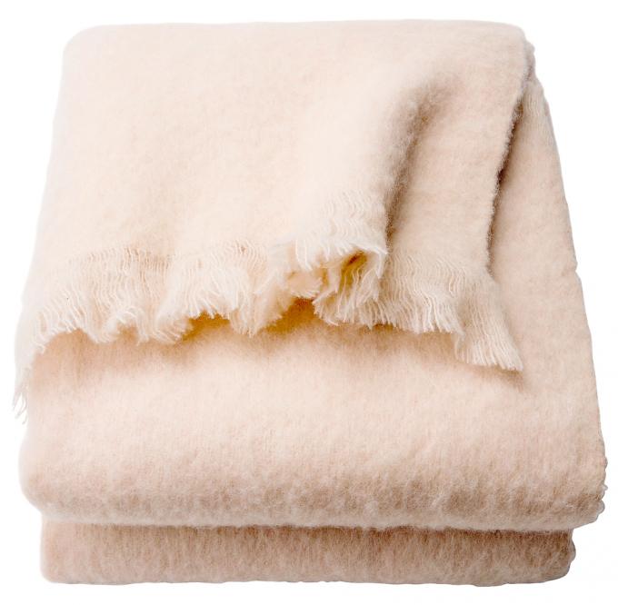 ANNCHARLOTTE Bleekroze plaid (120 x 180 cm)