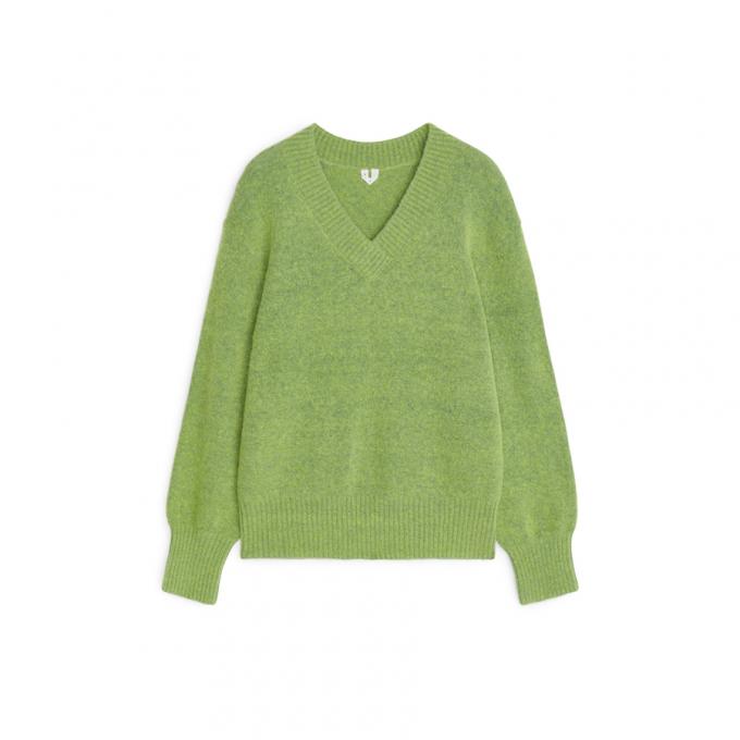 Groene sweater V-hals