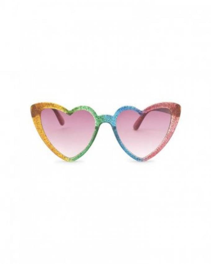 Hartvormige zonnebril in regenboogkleuren