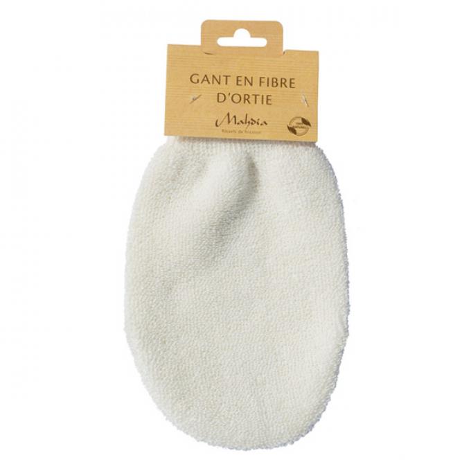 Des gants de toilette en fibre d'ortie
