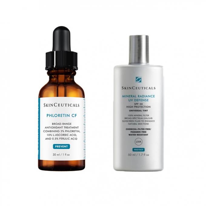 Phloretin CF en Mineral Radiance UV Defense SPF 50 - SkinCeuticals