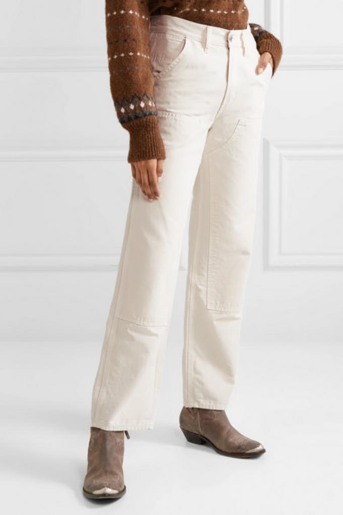 Witte jeans met rechte pijpen