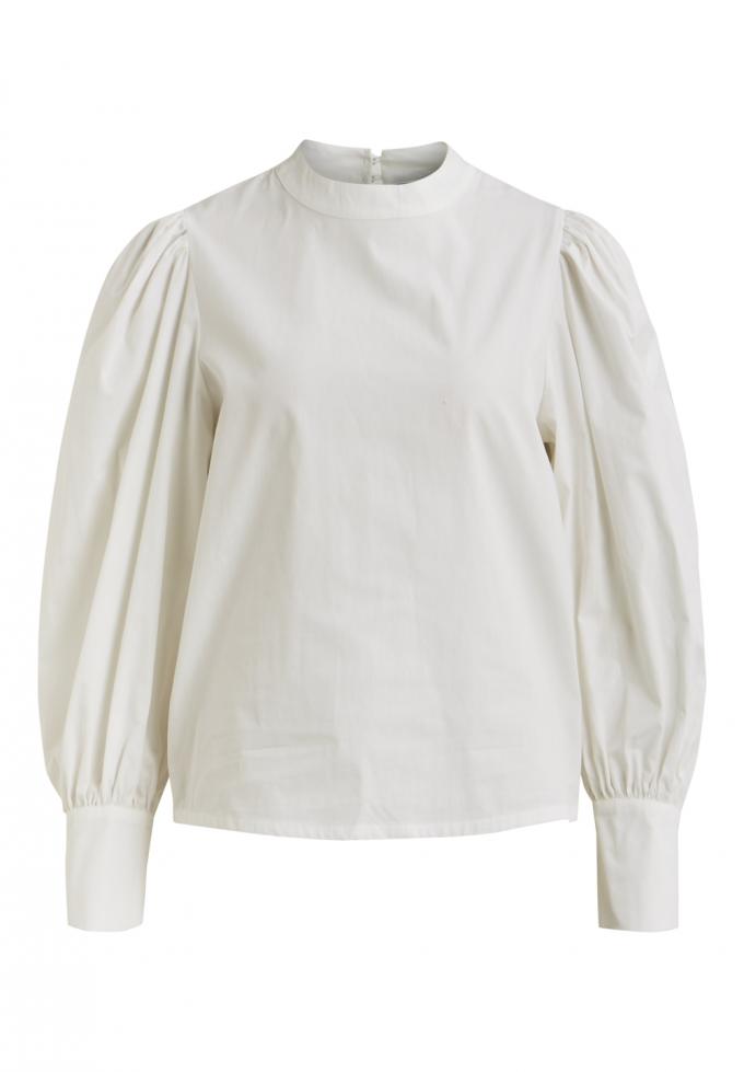 Witte blouse met pofmouwen