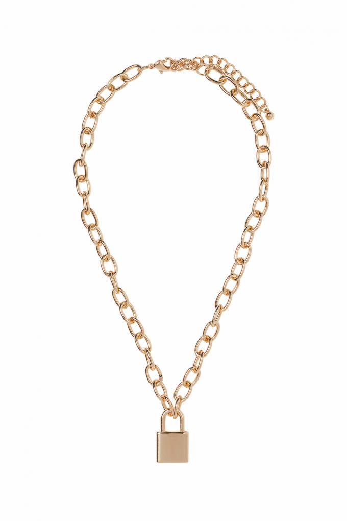 Gouden ketting met hangslotje