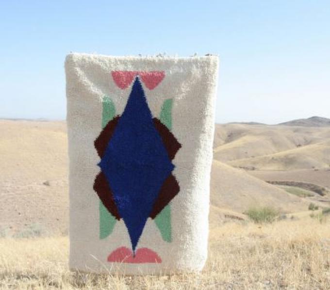 Handgeweven Aztec-tapijt van schapenwol
