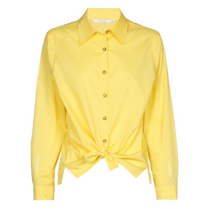 Geknoopte gele blouse