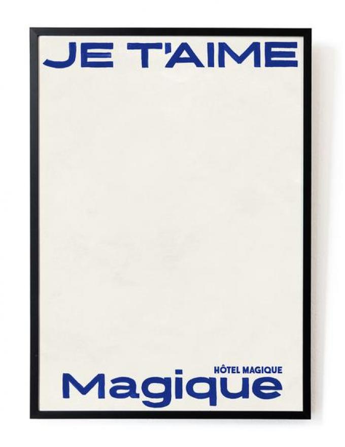 Je t'aime Magique - blue art print