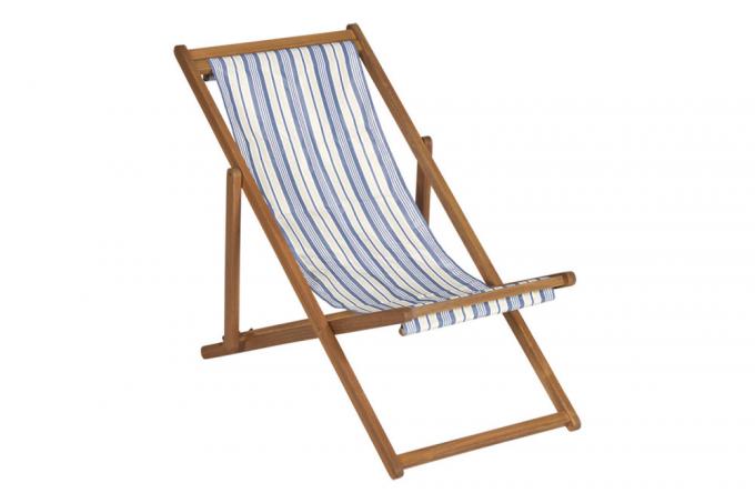 Chaise de plage rayée en acacia