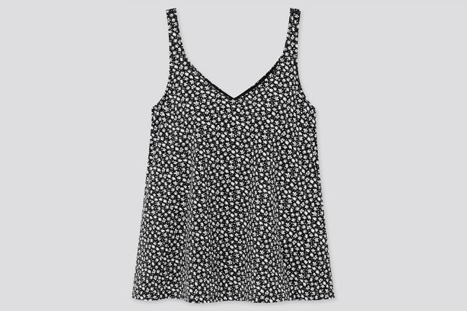 Zwarte bratop met bloemenprint