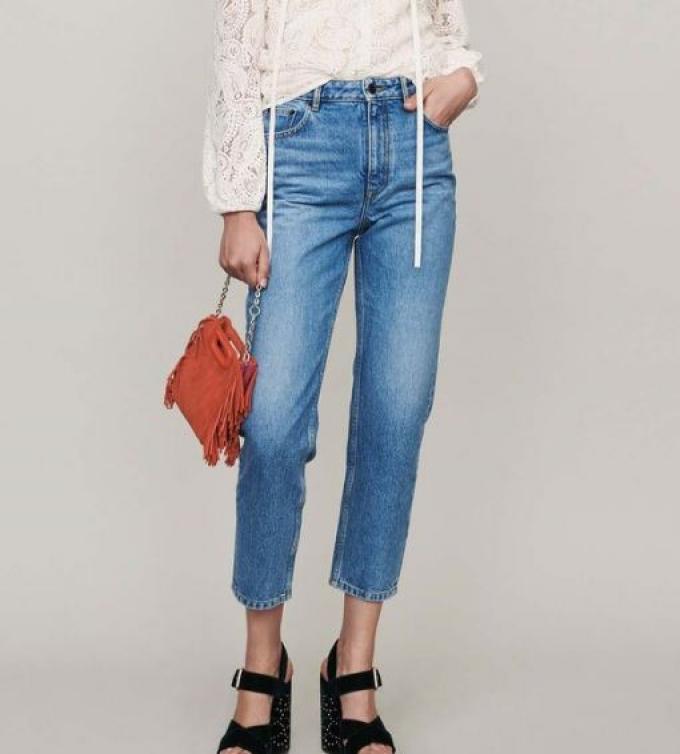 Simpele cropped jeans met straight fit