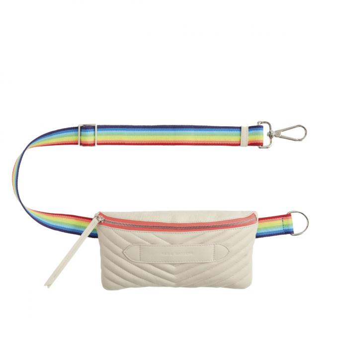 Belt bag in crème met regenboogkleuren