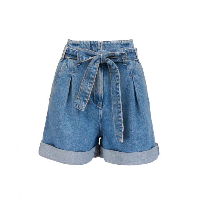 Jeansshort met strik