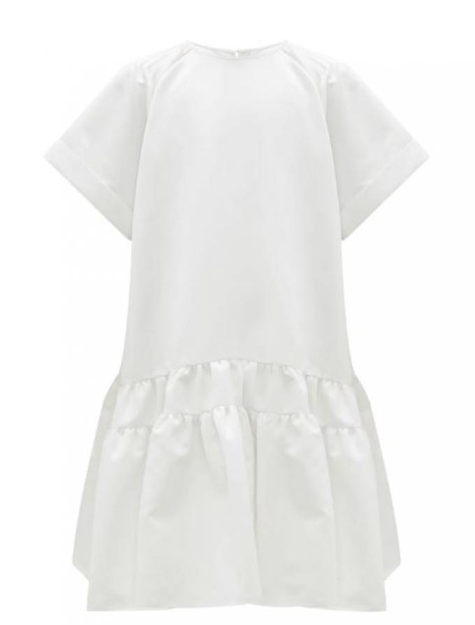 Romantische korte smok jurk in wit