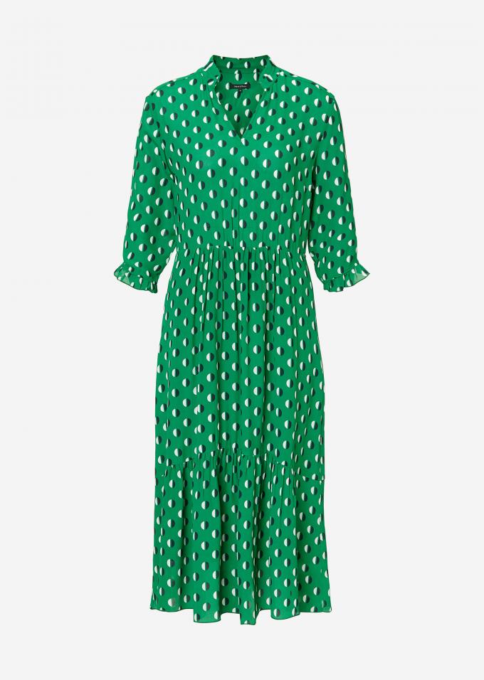 Groene midi-jurk met print
