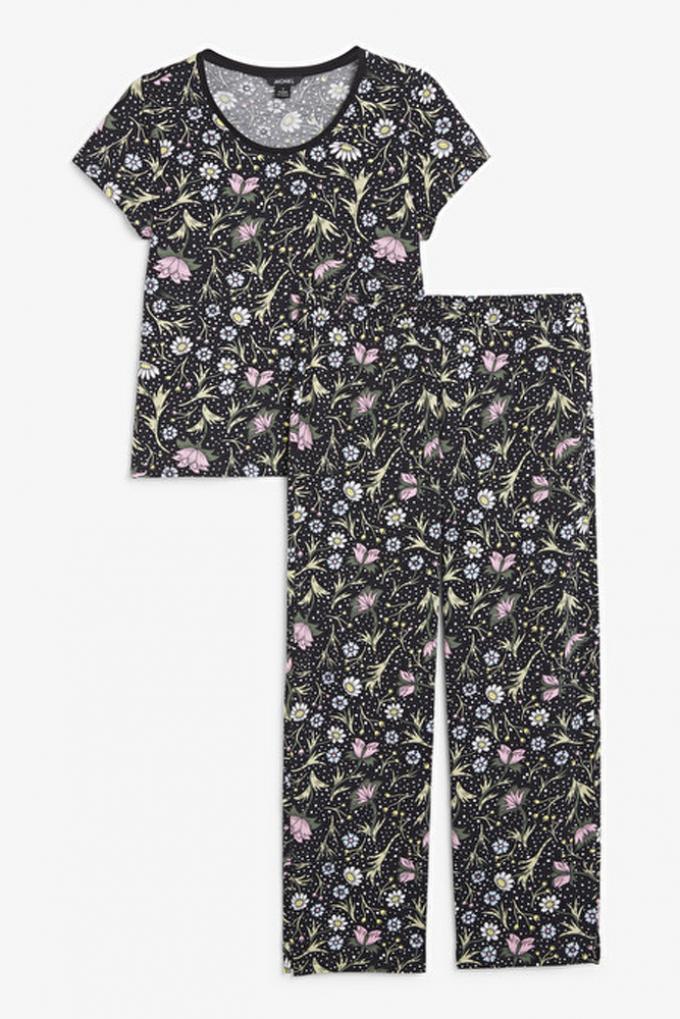 Pyjamaset met bloemetjesprint