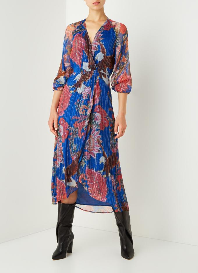 Robe midi avec imprimé en lurex