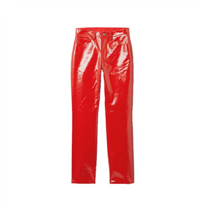 Pantalon enduit rouge