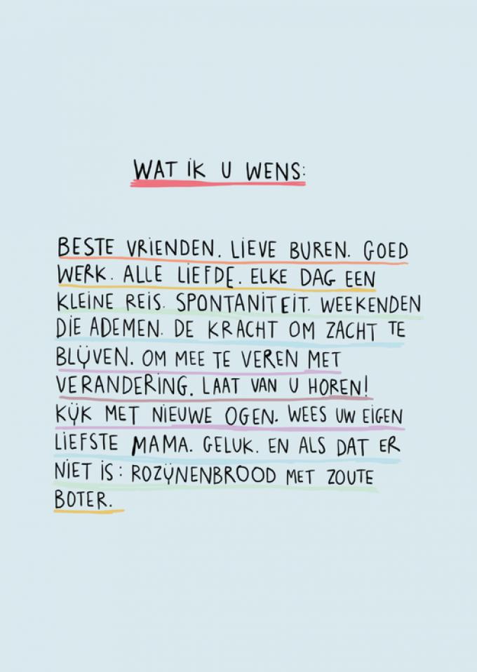 Wenskaart 'Wat ik u wens'