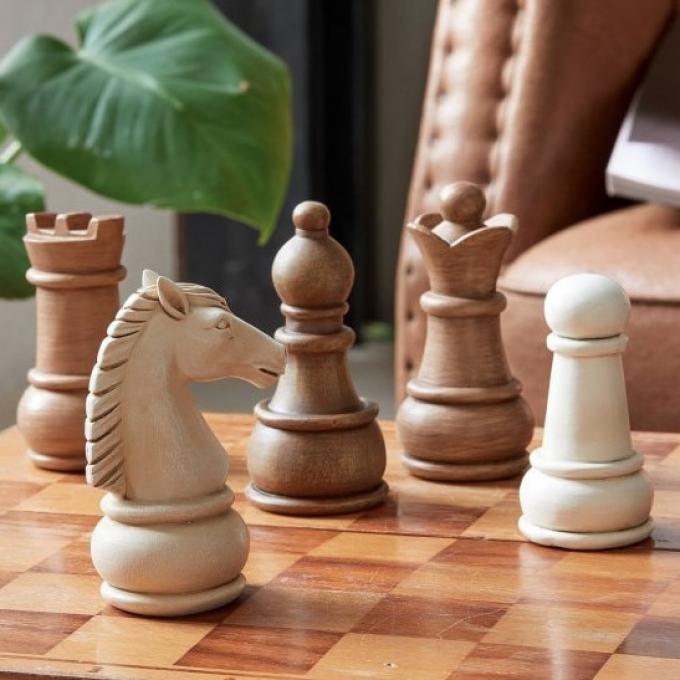 Houten schaakfiguren