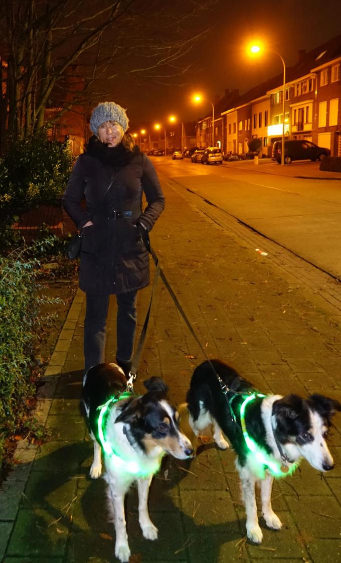 Sylvie D’Hondt met haar twee honden.© AN