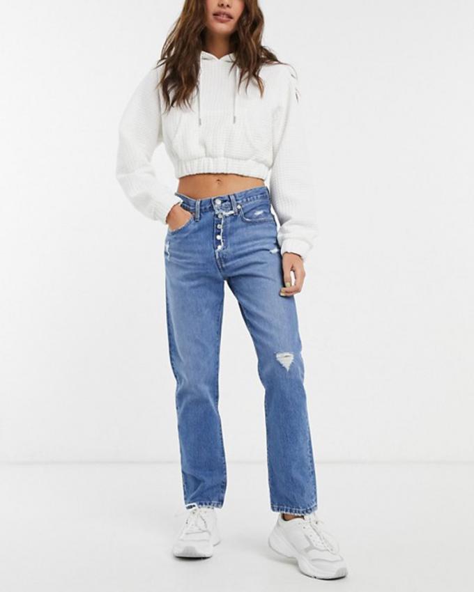 Cropped jeansbroek