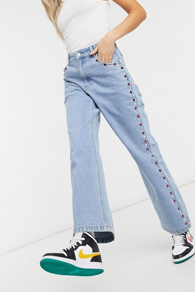 Jeansbroek met strass
