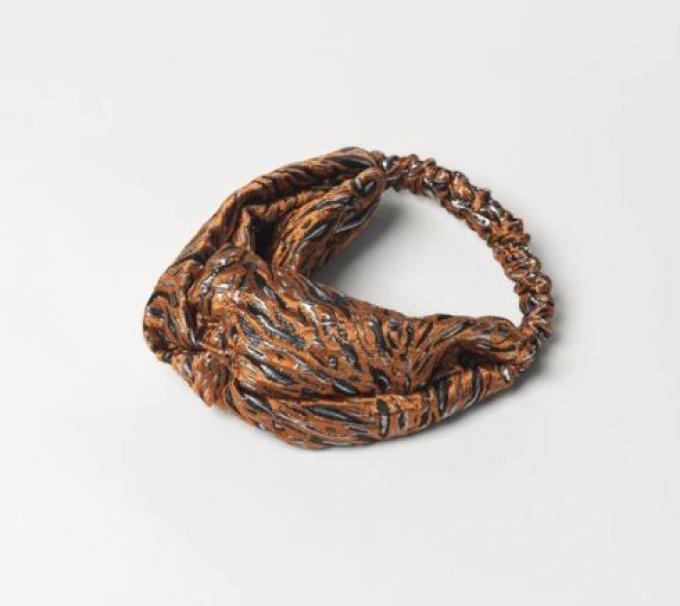 Haarband met roest-metallic dierenprint