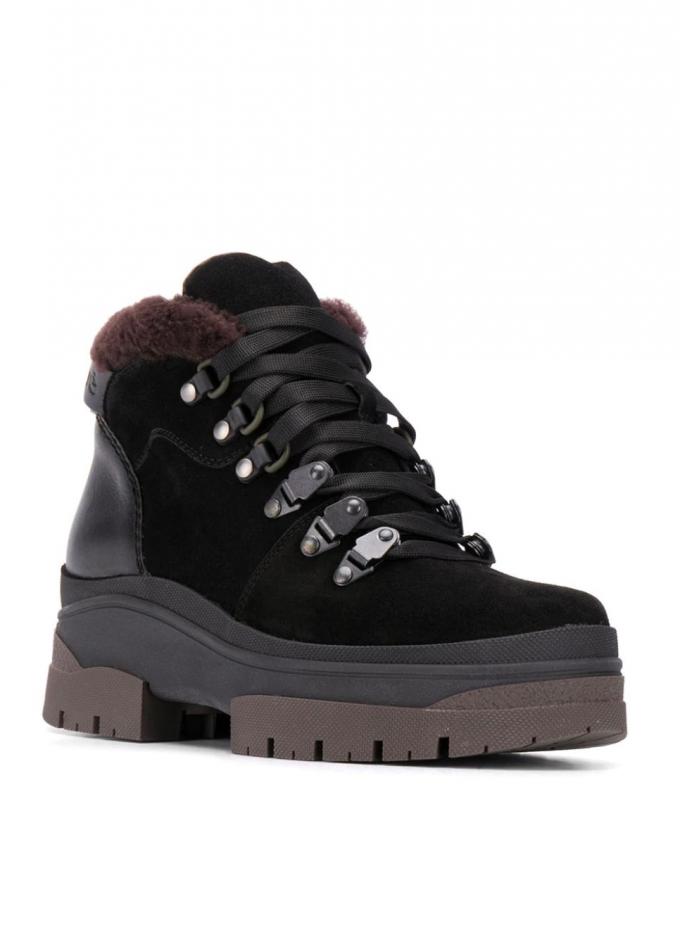 Chunky lace-up leren laarsjes