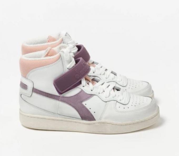 Hoge sneakers met roze en paars
