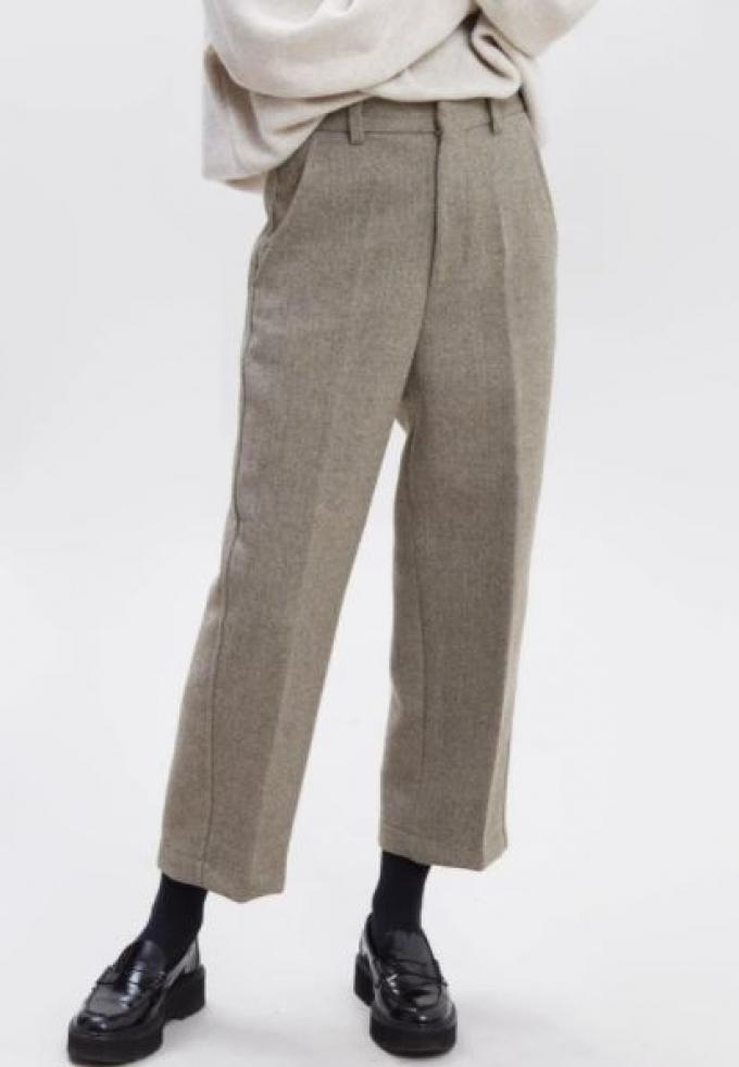 Cropped pantalon in wol