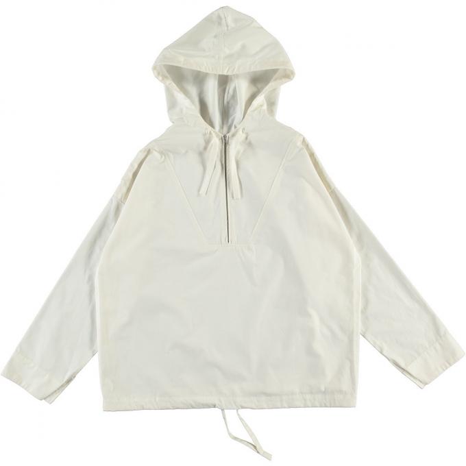 Katoenen hoodie met rits in wit