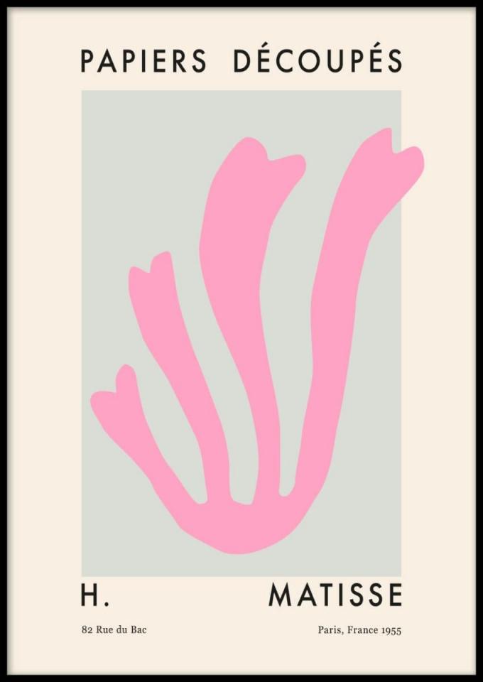 Grafische poster met 'pink leaf' print