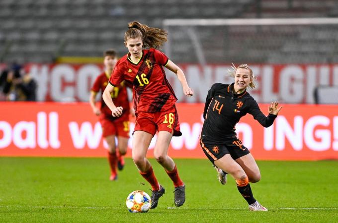 Marie Minnaert scoorde het enige Belgische doelpunt.© (Foto BELGA)