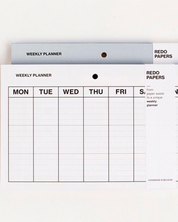 Weekplanner van gerecycleerd papier