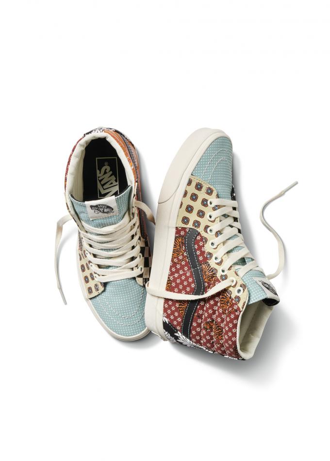 Hoge sneakers met patchwork