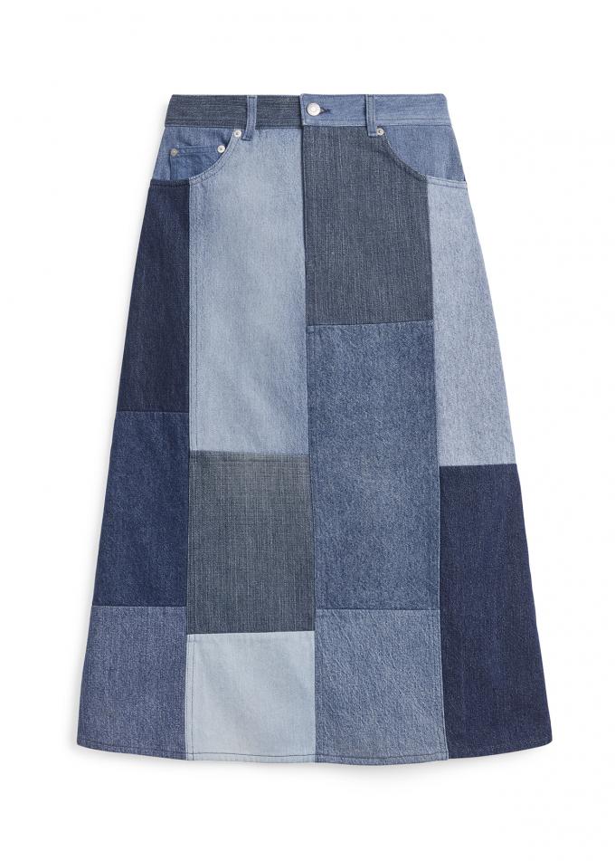 Denim patchwork rok