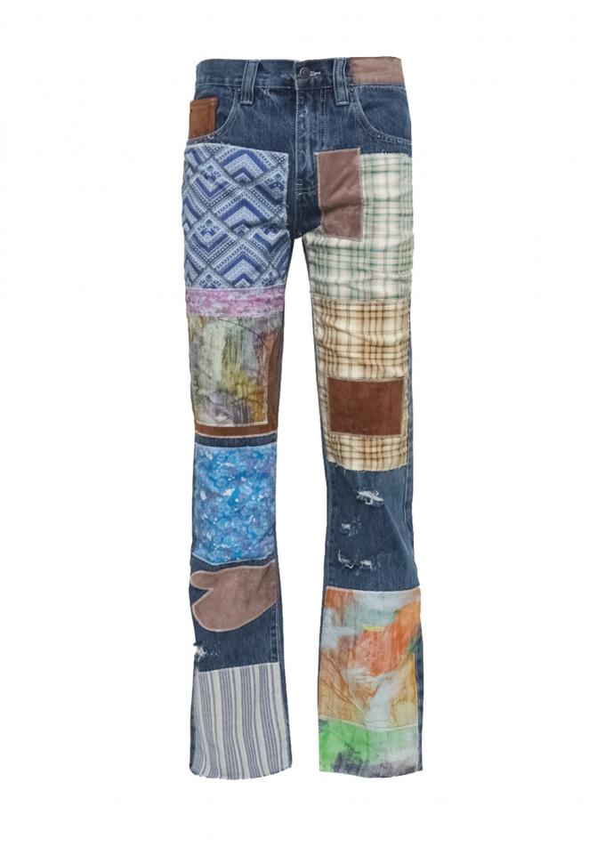 Bootcut jeans met patchwork