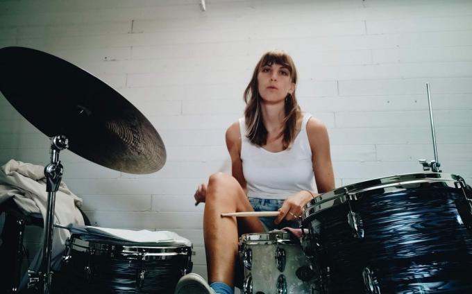 Anke Verslype aan het drumstel.© gf