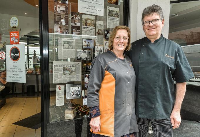 Zondag was de laatste dag dat Gabriël Frimout en Ilse Maertens hun bakkerij openden.© LVW