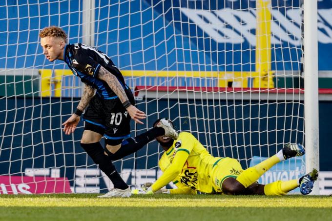 Noa Lang bracht Club Brugge opnieuw op voorsprong met 3-2.© BELGA