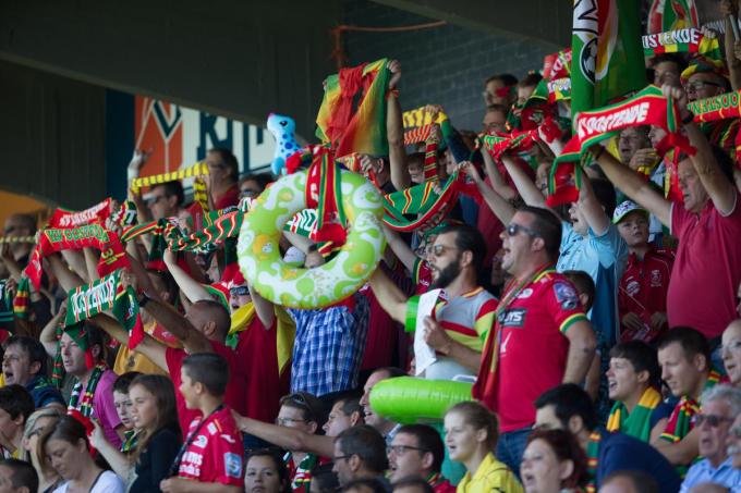 Supporters in actie bij KVO©KURT DESPLENTER BELGA