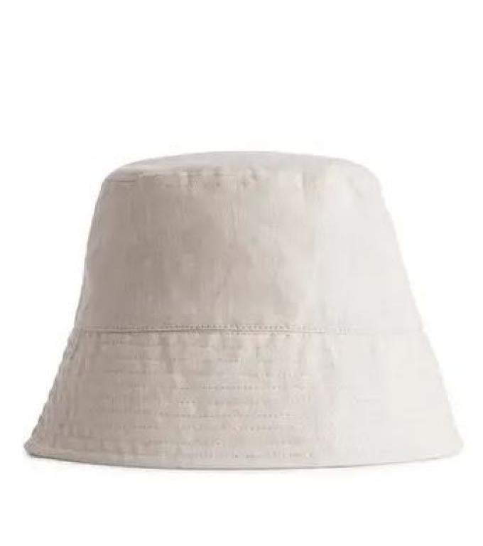 Witte bucket hat in linnen