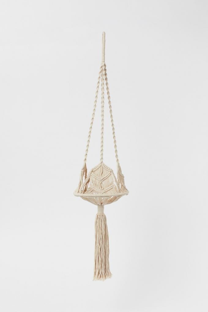 Bohemian plantenhanger in macramé