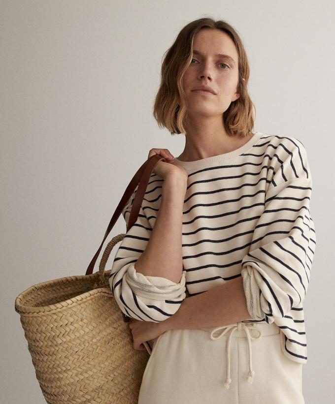 Gestreepte oversized trui