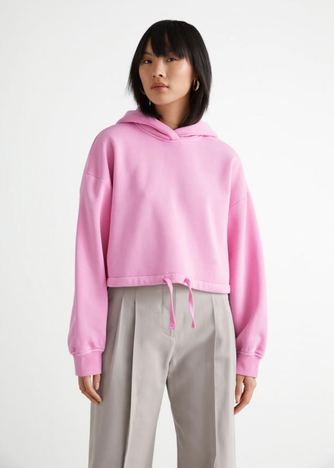 Cropped roze sweater