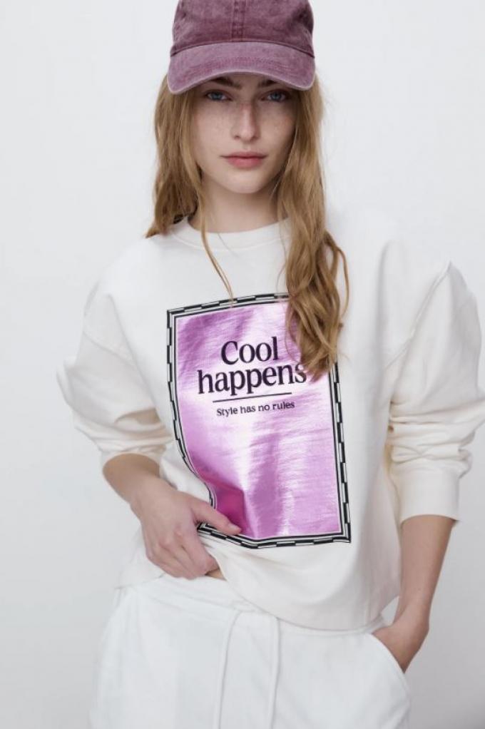Sweatshirt met metallic detail