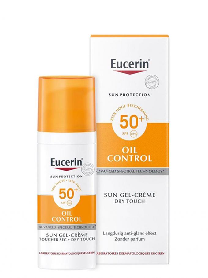 Voor de vette- of acnegevoelige huid: Gel-Creme Oil Control Dry Touch SPF 50+ van Eucerin
