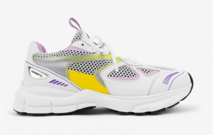 Sneakers met geel en paars detail