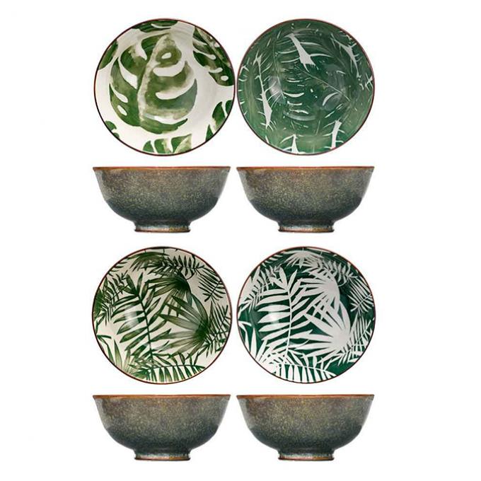 Servies met jungleprint